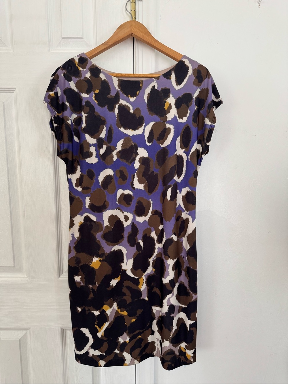 Trina Turk Purple and Brown Leopard-Print Mini Dress